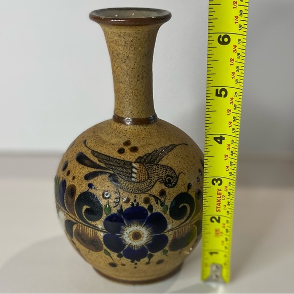 Tonala Netzi Pottery Vase Bird/Flowers Hand Painted 6” tall, Mexico, Can… - Picture 8 of 8
